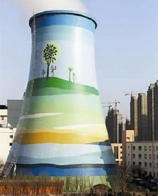 杭州冷却塔美化彩绘施工的方法介绍