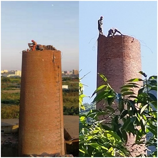 吐鲁番拆除烟囱：人工拆除法的优点你绝对想不到！